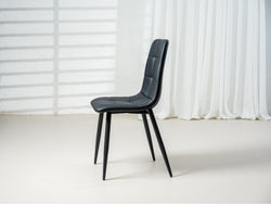 Jack Dining Chair – Charcoal | Eco Leather & Black Frame (Set of 4)