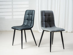 Jack Dining Chair – Charcoal | Eco Leather & Black Frame (Set of 4)