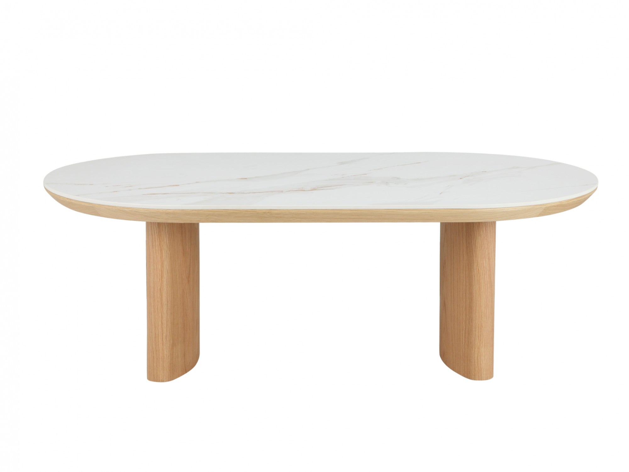 Lucerne Coffee Table – Natural & Ceramic | White Oak Veneer & Marble Effect Top