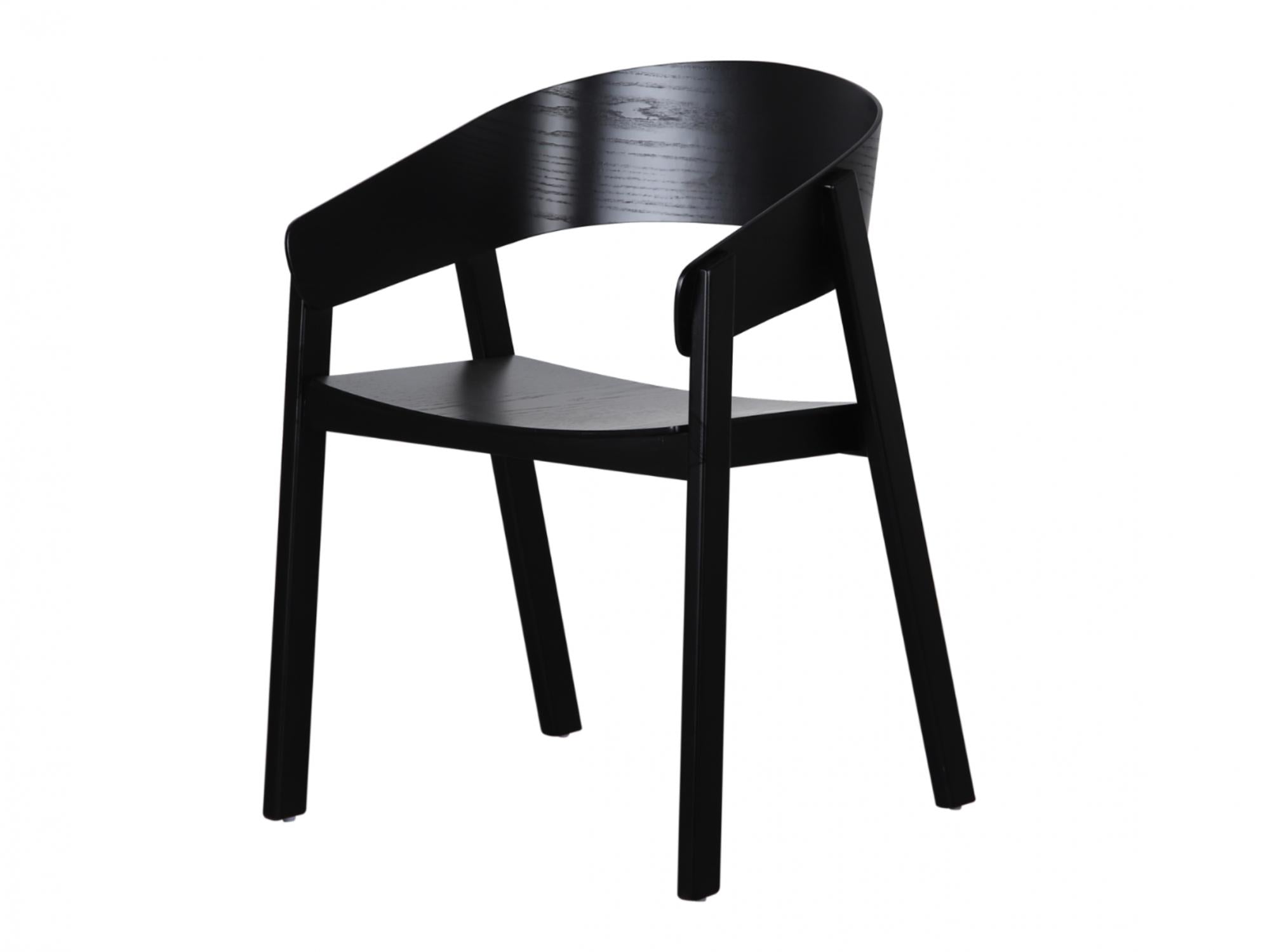 Hendriks Dining Chair – Black | Plywood, Ash Veneer & Solid Ash (Set of 2)