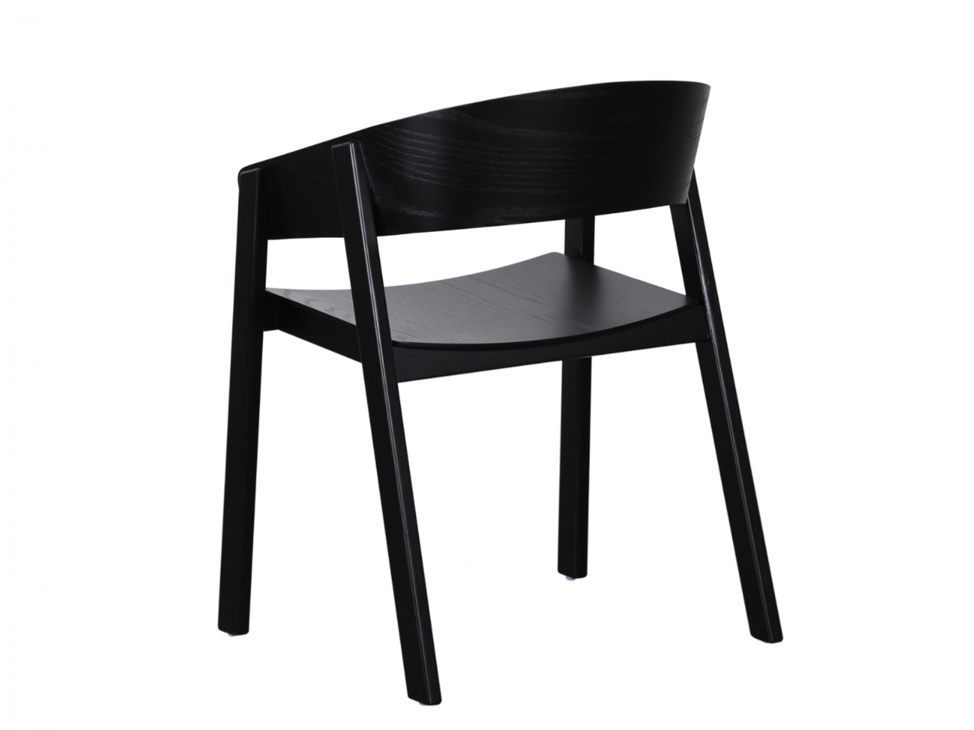 Hendriks Dining Chair – Black | Plywood, Ash Veneer & Solid Ash (Set of 2)