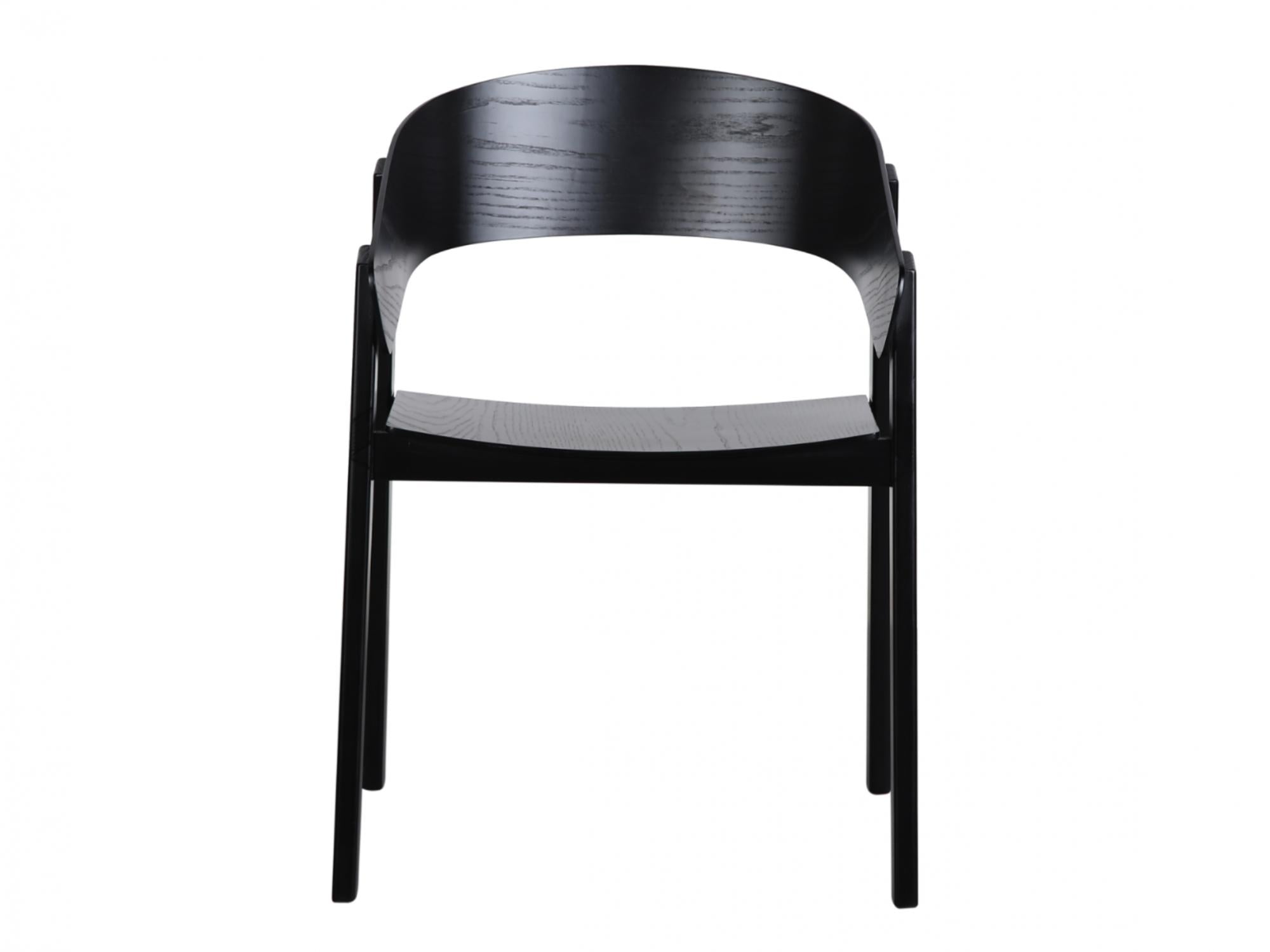 Hendriks Dining Chair – Black | Plywood, Ash Veneer & Solid Ash (Set of 2)