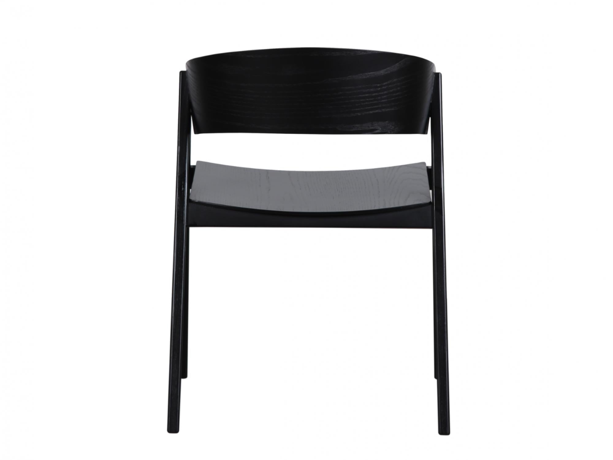Hendriks Dining Chair – Black | Plywood, Ash Veneer & Solid Ash (Set of 2)