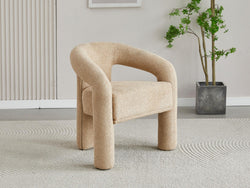 Alba Dining Chair – Sand | Chenille Fabric Upholstery