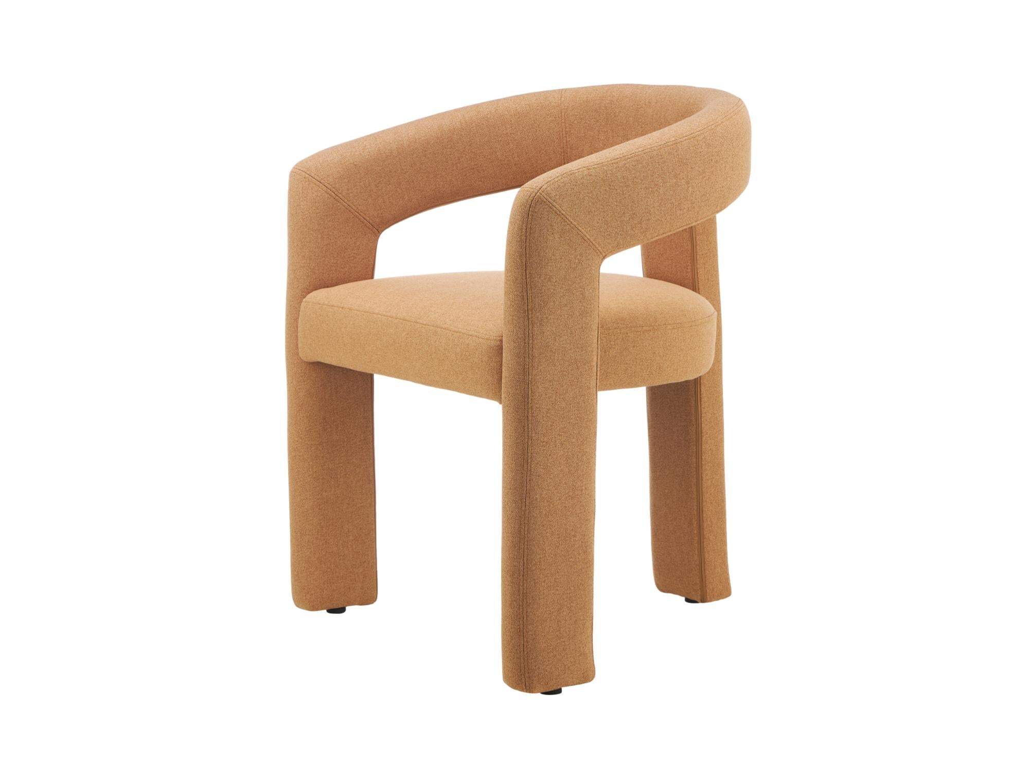 Princeton Dining Chair – Orange | Linen Fabric Upholstery (Set of 2)