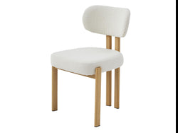 Cancun Dining Chair – Beige | Textured Fabric & Wood-Effect Frame (Set of 2)