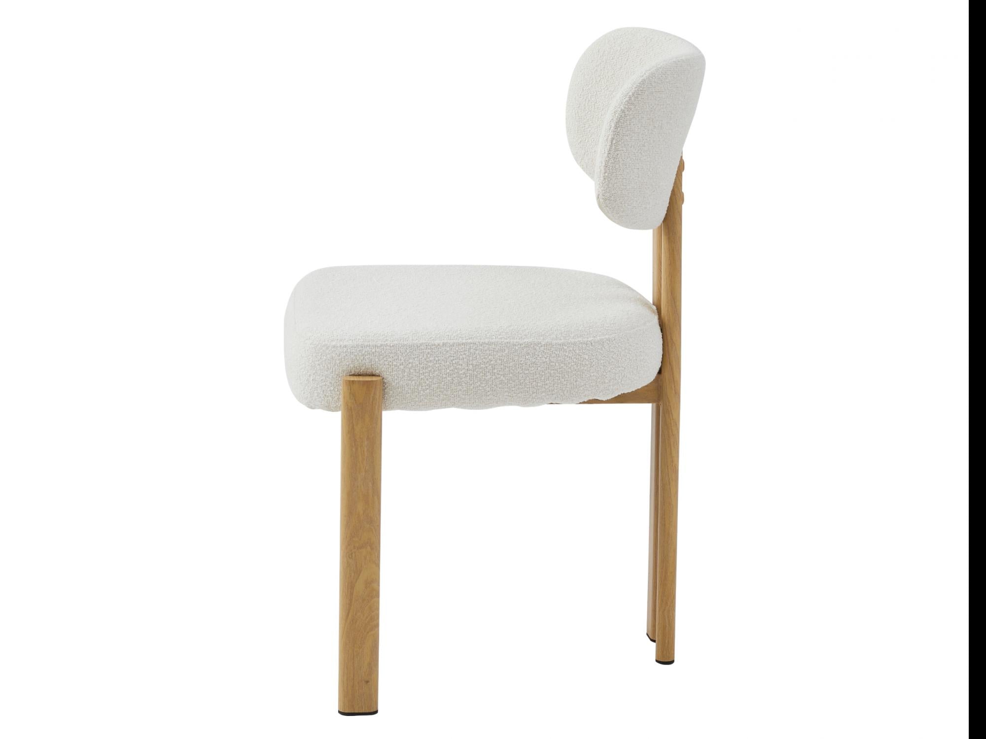 Cancun Dining Chair – Beige | Textured Fabric & Wood-Effect Frame (Set of 2)