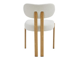 Cancun Dining Chair – Beige | Textured Fabric & Wood-Effect Frame (Set of 2)