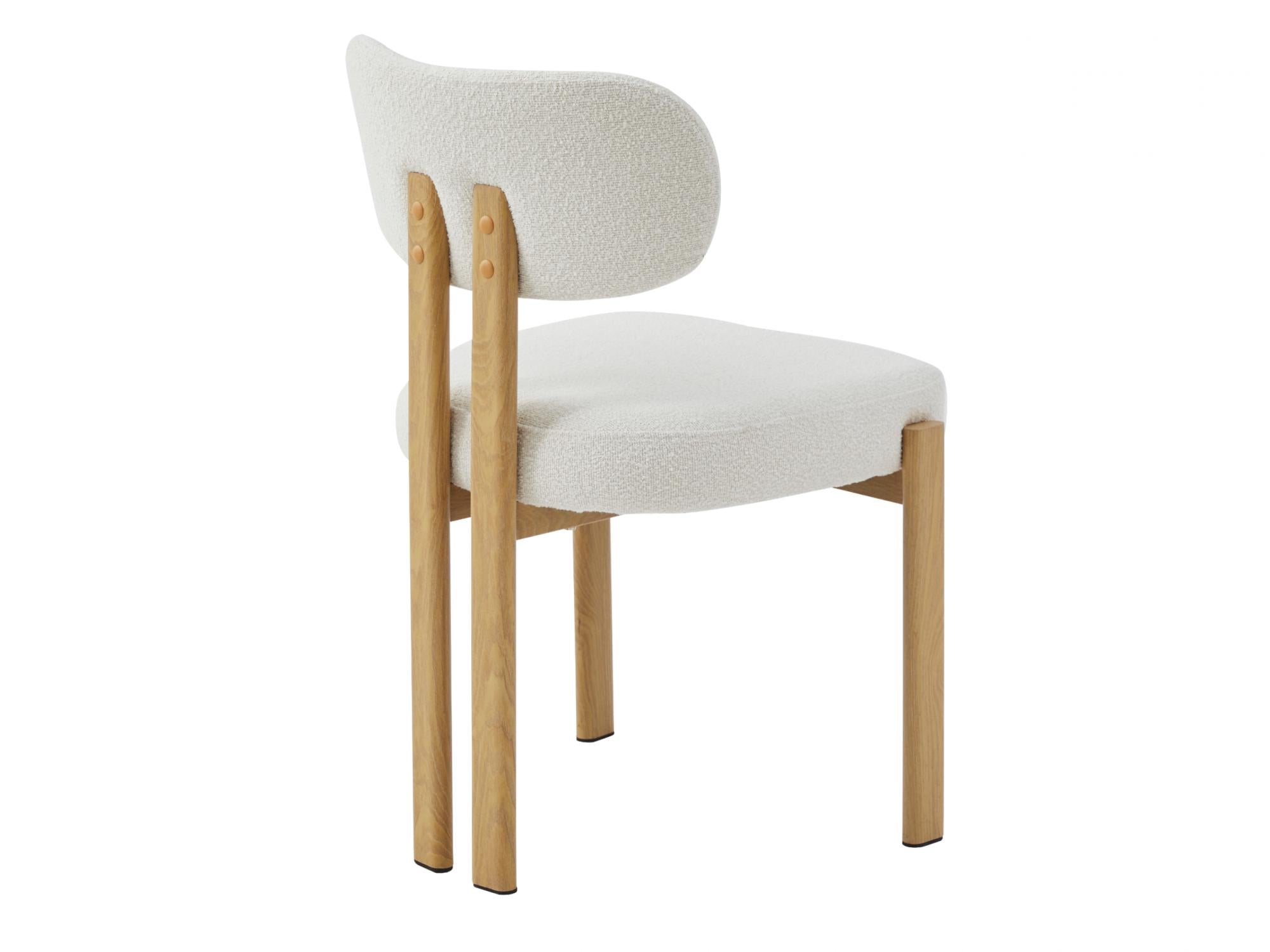 Cancun Dining Chair – Beige | Textured Fabric & Wood-Effect Frame (Set of 2)