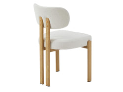 Cancun Dining Chair – Beige | Textured Fabric & Wood-Effect Frame (Set of 2)