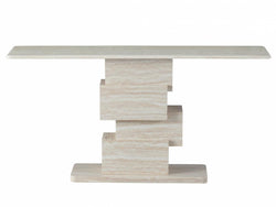Eros Console Table White Travertine
