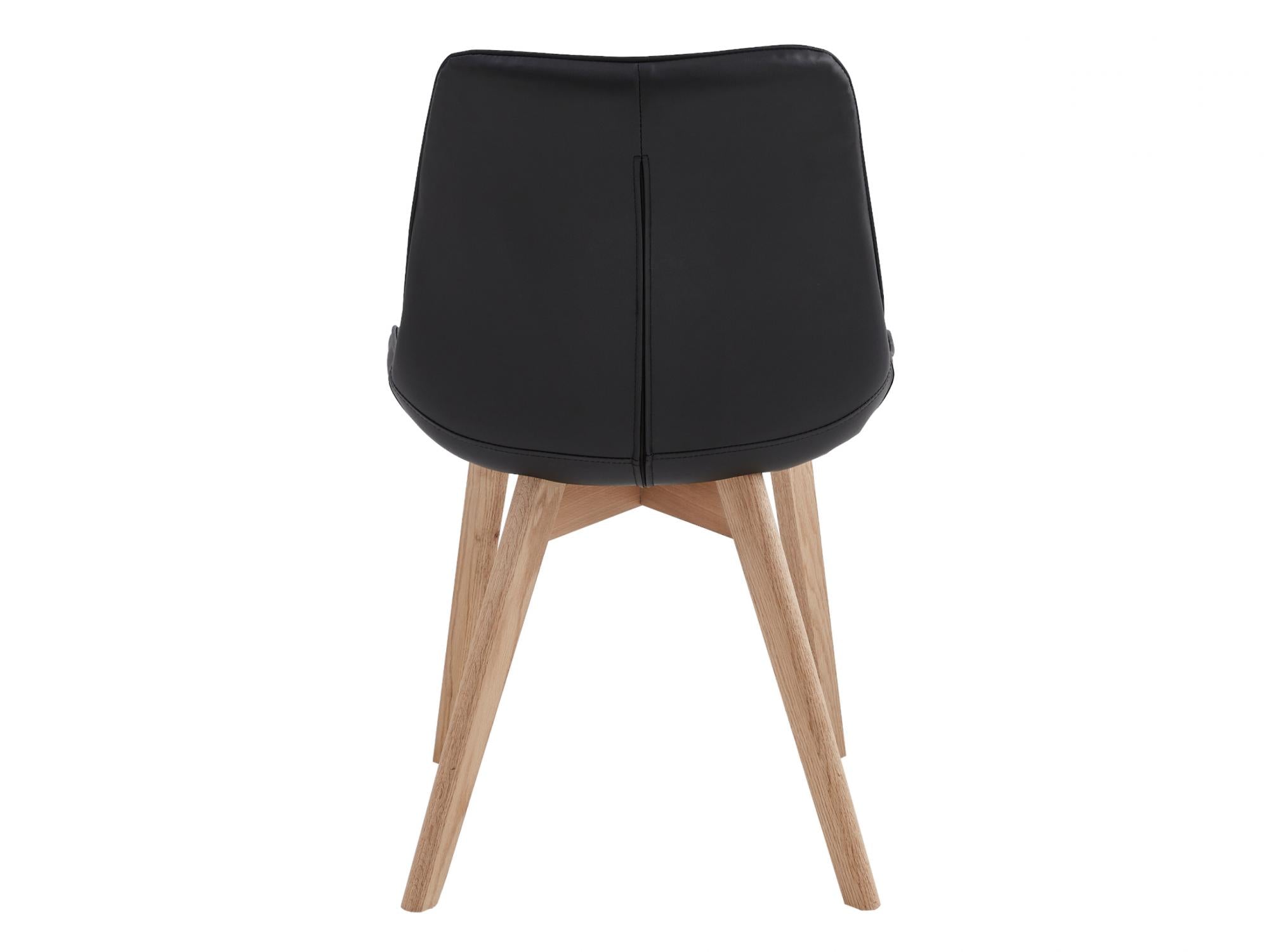 Forest Dining Chair – Black | Eco Leather &amp; Natural Oak Legs (Set of 2)
