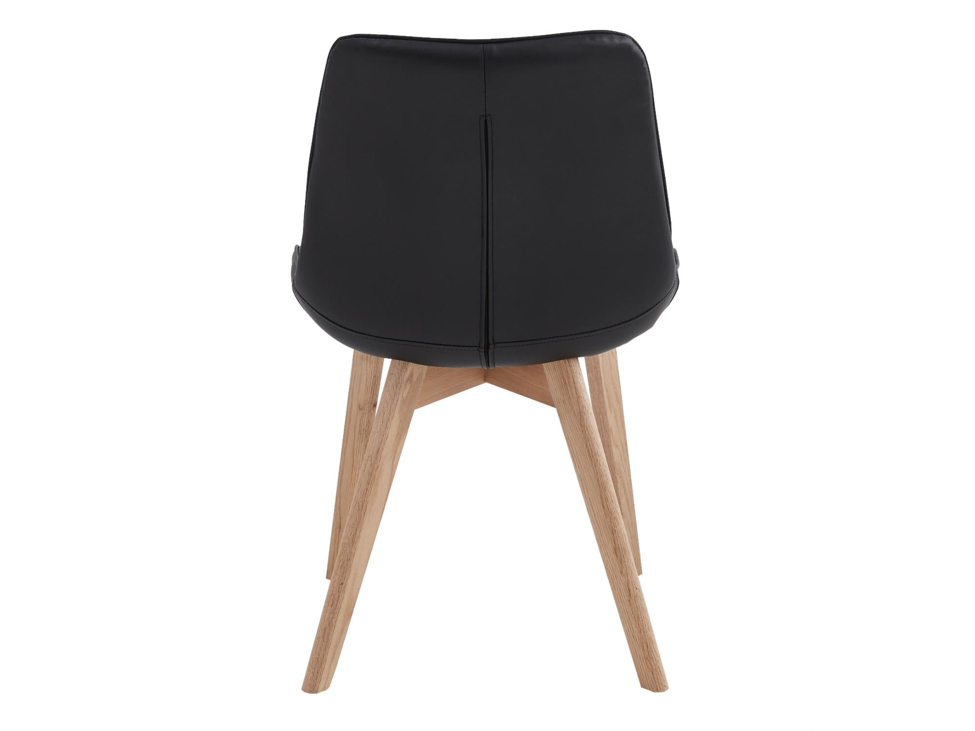 Forest Dining Chair – Black | Eco Leather & Natural Oak Legs (Set of 4)