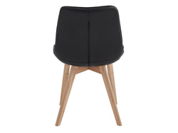 Forest Dining Chair – Black | Eco Leather & Natural Oak Legs (Set of 4)