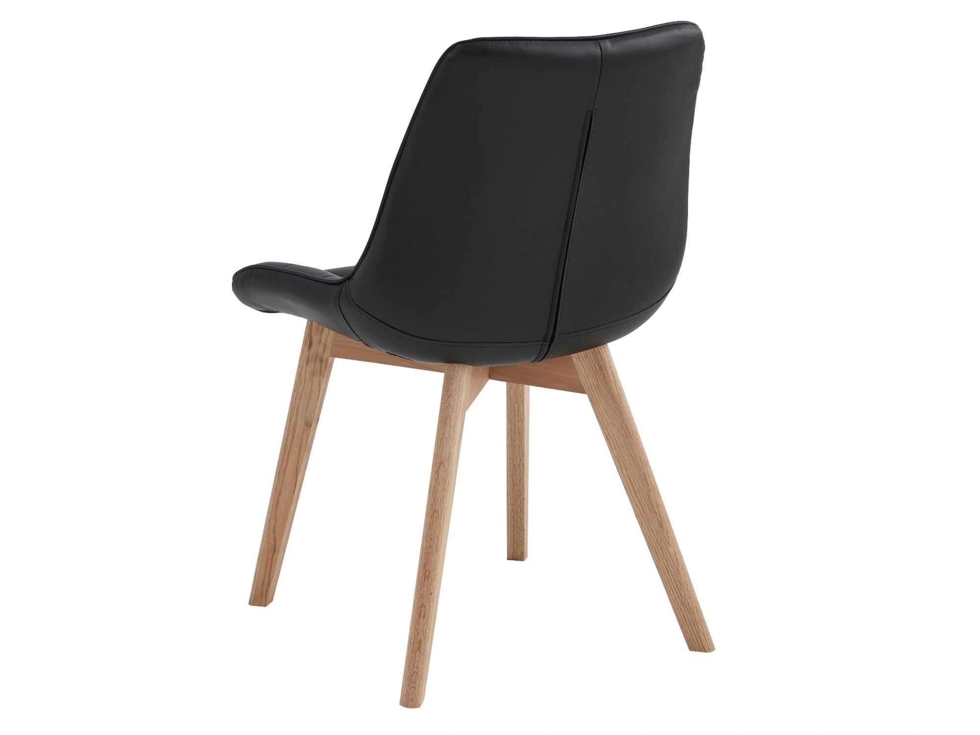 Forest Dining Chair – Black | Eco Leather & Natural Oak Legs (Set of 4)