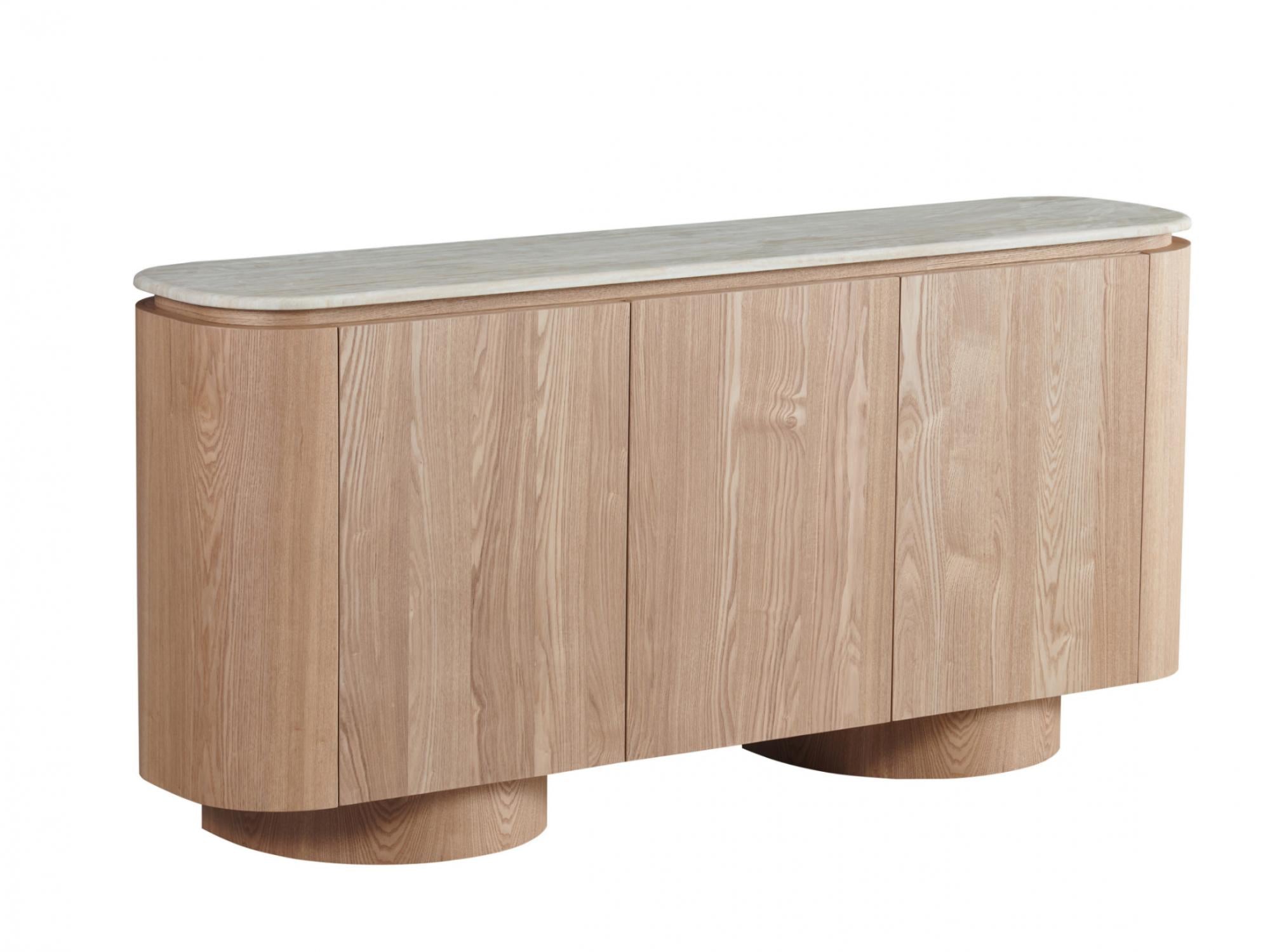 Waverley Sideboard – White Travertine | Natural Ash Veneer