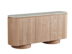Waverley Sideboard – White Travertine | Natural Ash Veneer