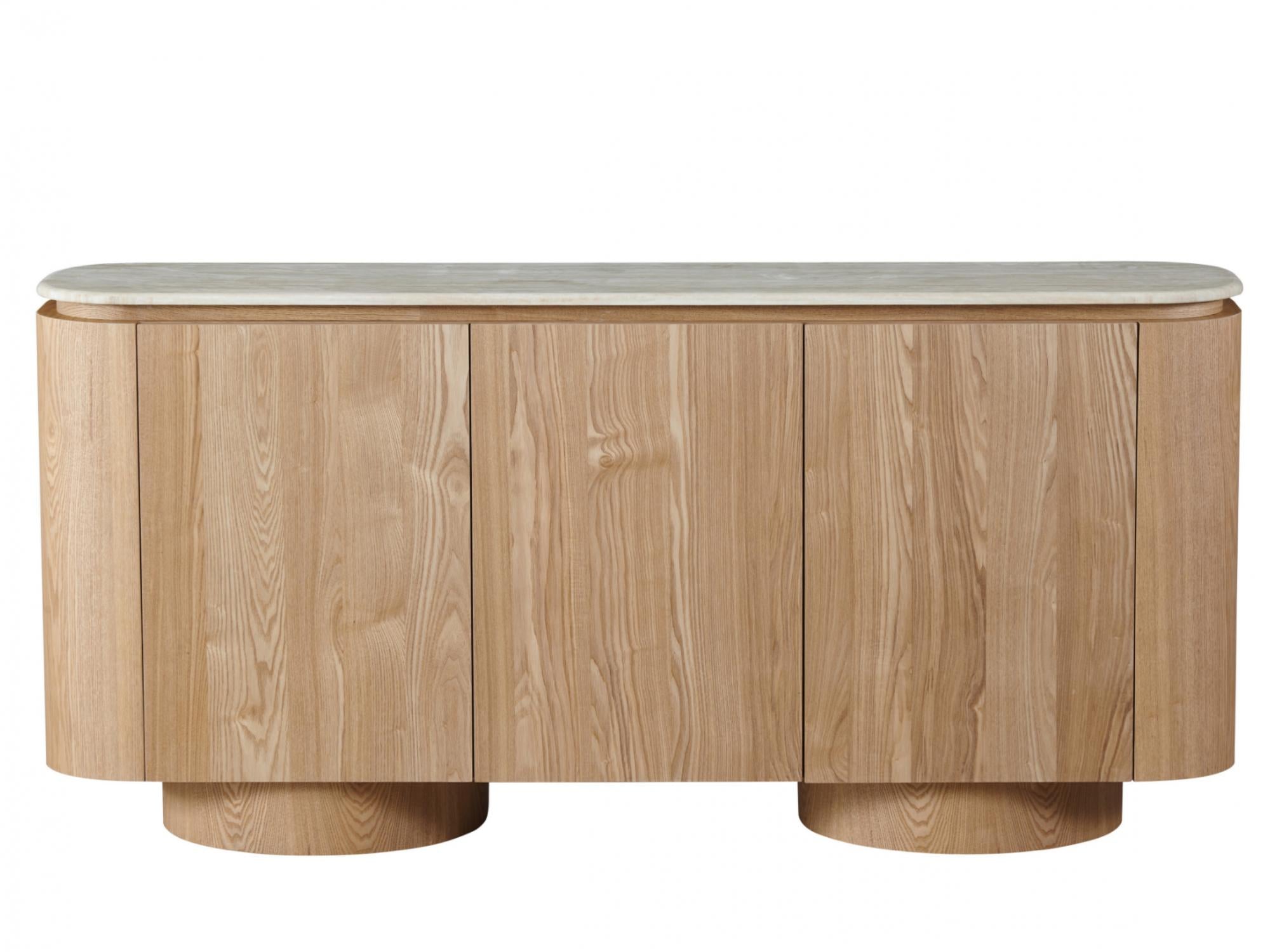 Waverley Sideboard – White Travertine | Natural Ash Veneer