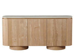 Waverley Sideboard – White Travertine | Natural Ash Veneer