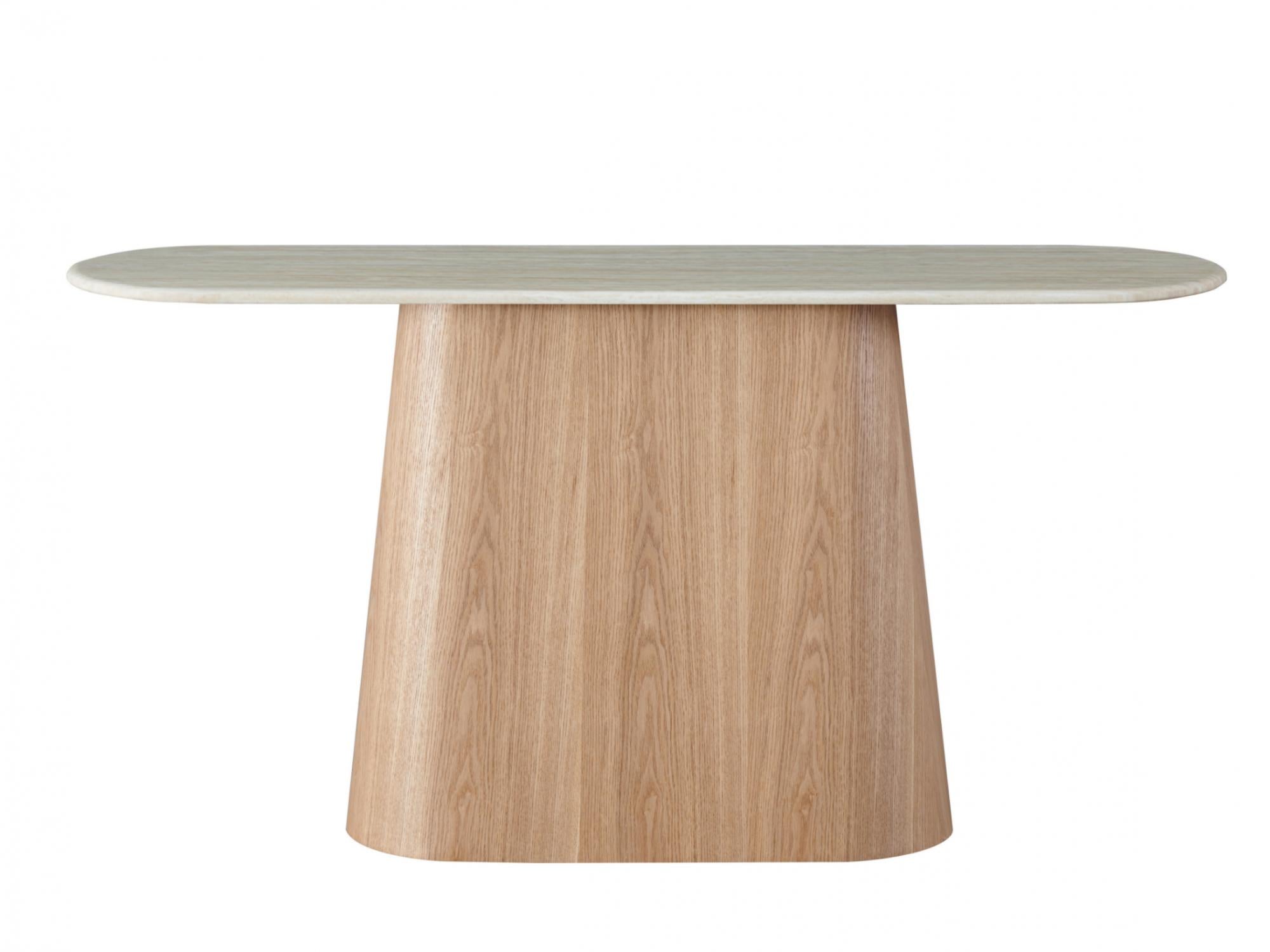 Waverley Console Table – White Travertine | Natural Ash Veneer