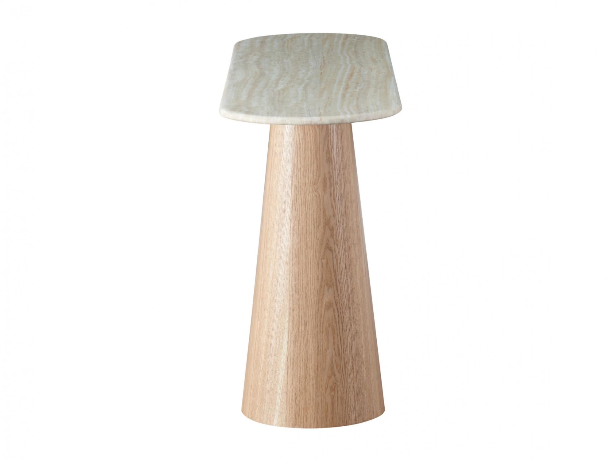 Waverley Console Table – White Travertine | Natural Ash Veneer