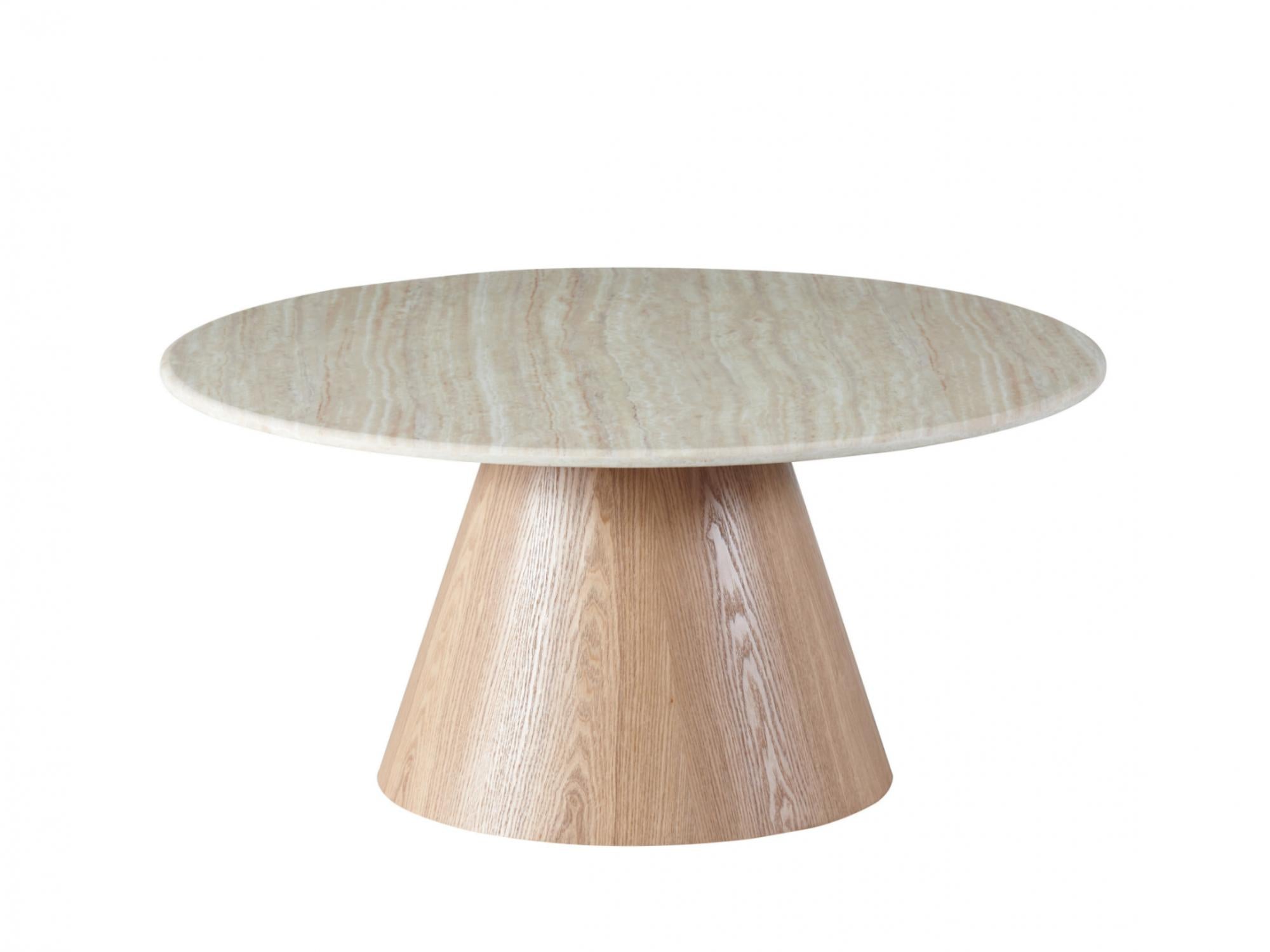Waverley Coffee Table – White Travertine | Natural Ash Veneer