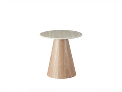 Waverley Side Table – White Travertine | Natural Ash Veneer