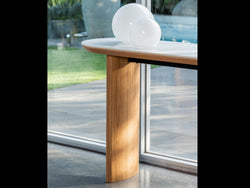 Lucerne Console Table – Natural & Ceramic | White Oak Veneer & Marble Effect Top