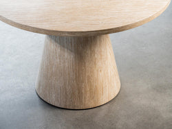 Tessa Round Dining Table – French Fawn Travertine Effect | Matching Base