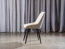 Ruben Dining Chair – Ivory | Eco Leather & Black Frame (Set of 2)