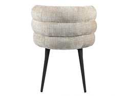 Greta Dining Chair – Latte | Chenille Fabric & Black Frame (Set of 2)