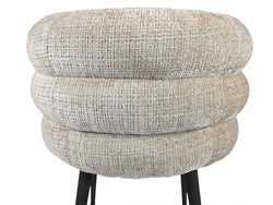 Greta Dining Chair – Latte | Chenille Fabric & Black Frame (Set of 2)