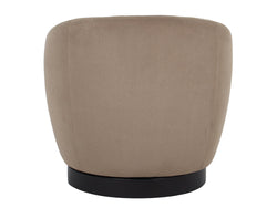 Belize Swivel Occasional Chair – Latte | Mohair Fabric & Black Rubber Wood Base