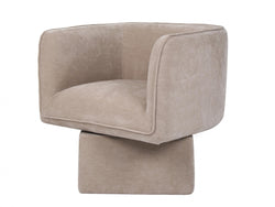 Chloe Swivel Occasional Chair – Latte | Chenille Fabric Upholstery