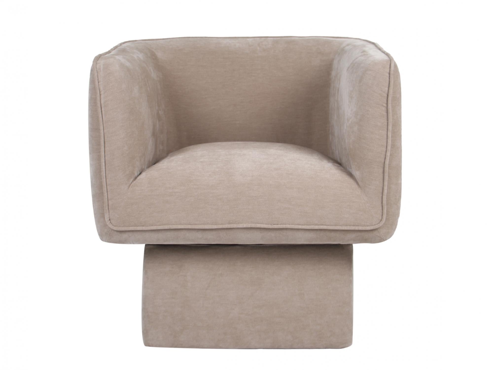 Chloe Swivel Occasional Chair – Latte | Chenille Fabric Upholstery