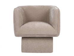Chloe Swivel Occasional Chair – Latte | Chenille Fabric Upholstery