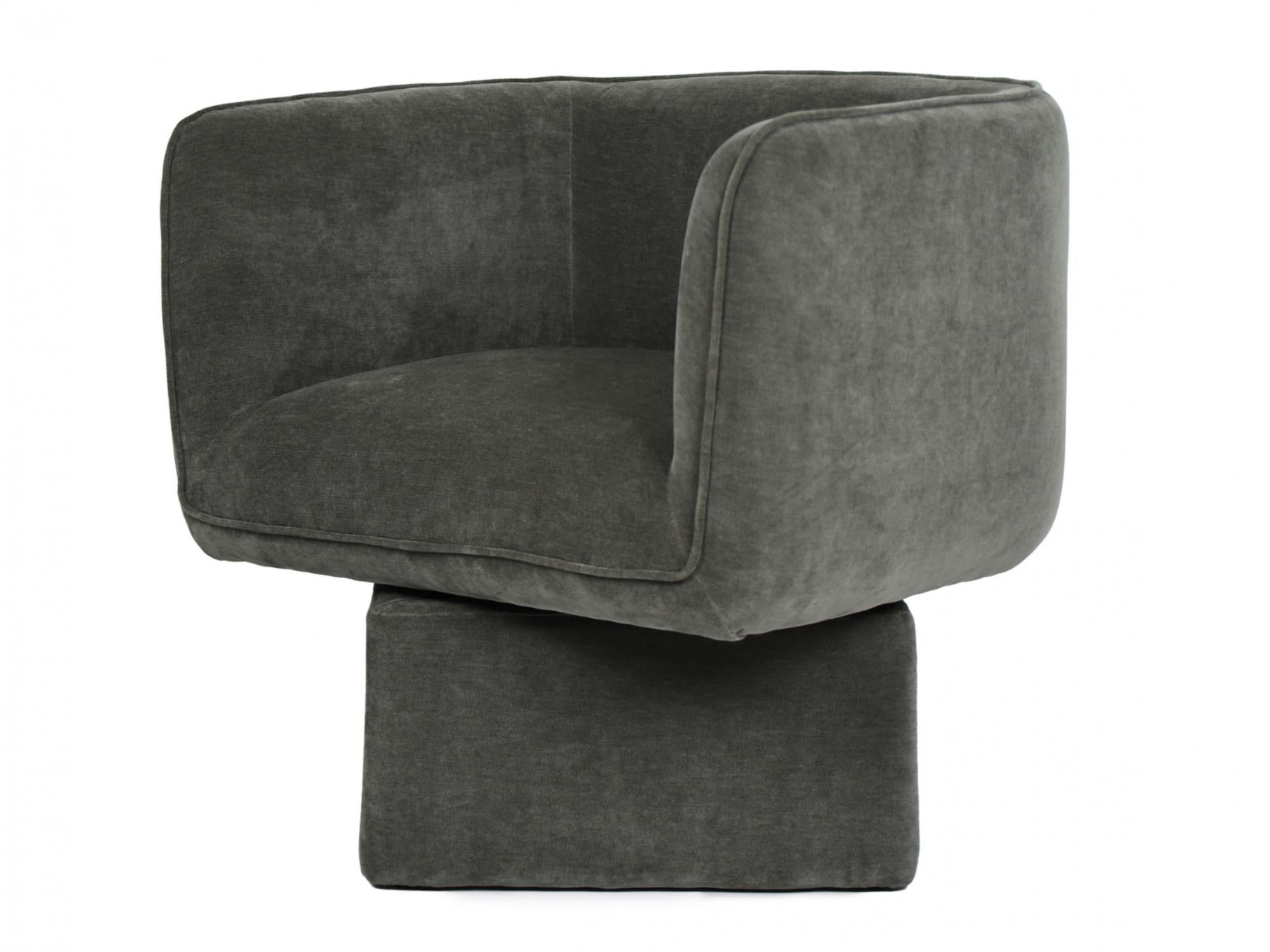 Chloe Swivel Occasional Chair – Olive | Chenille Fabric Upholstery