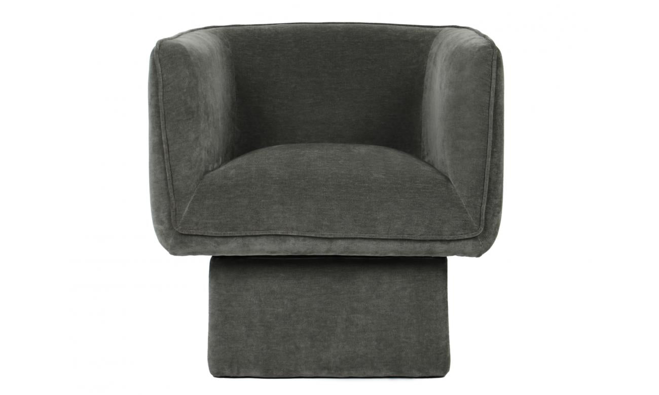 Chloe Swivel Occasional Chair – Olive | Chenille Fabric Upholstery