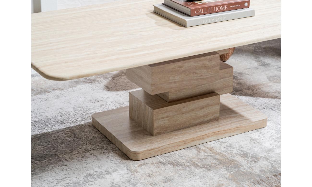 Eros Coffee Table White Travertine