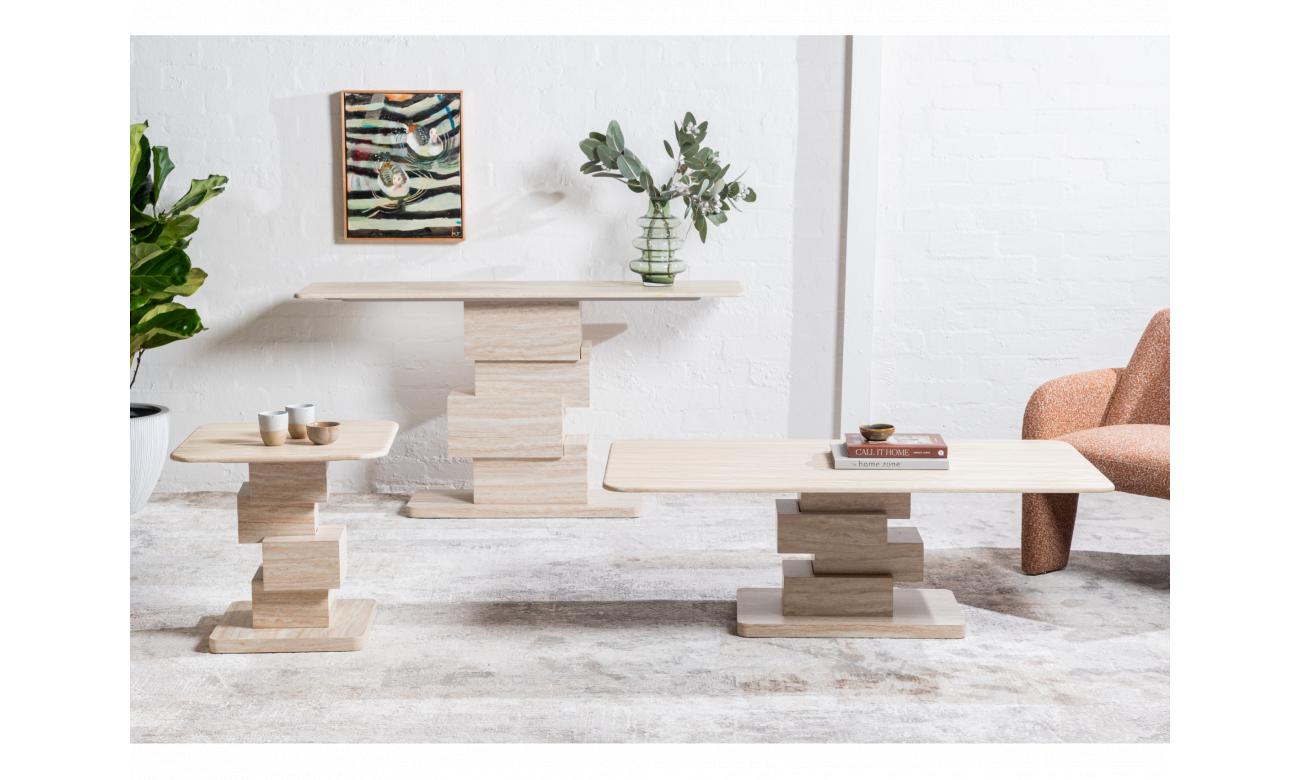 Eros Coffee Table White Travertine