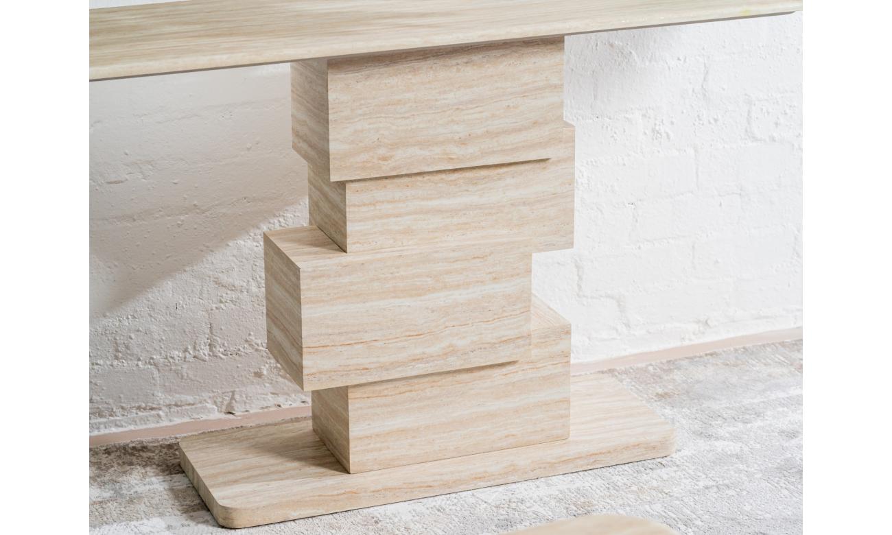 Eros Console Table White Travertine