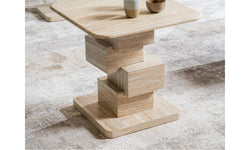 Eros Side Table White Travertine