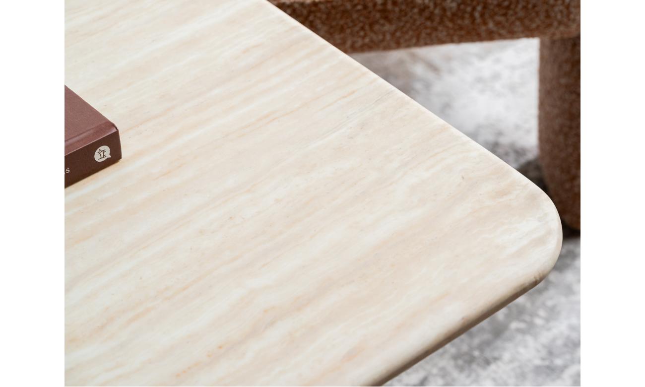 Eros Side Table White Travertine