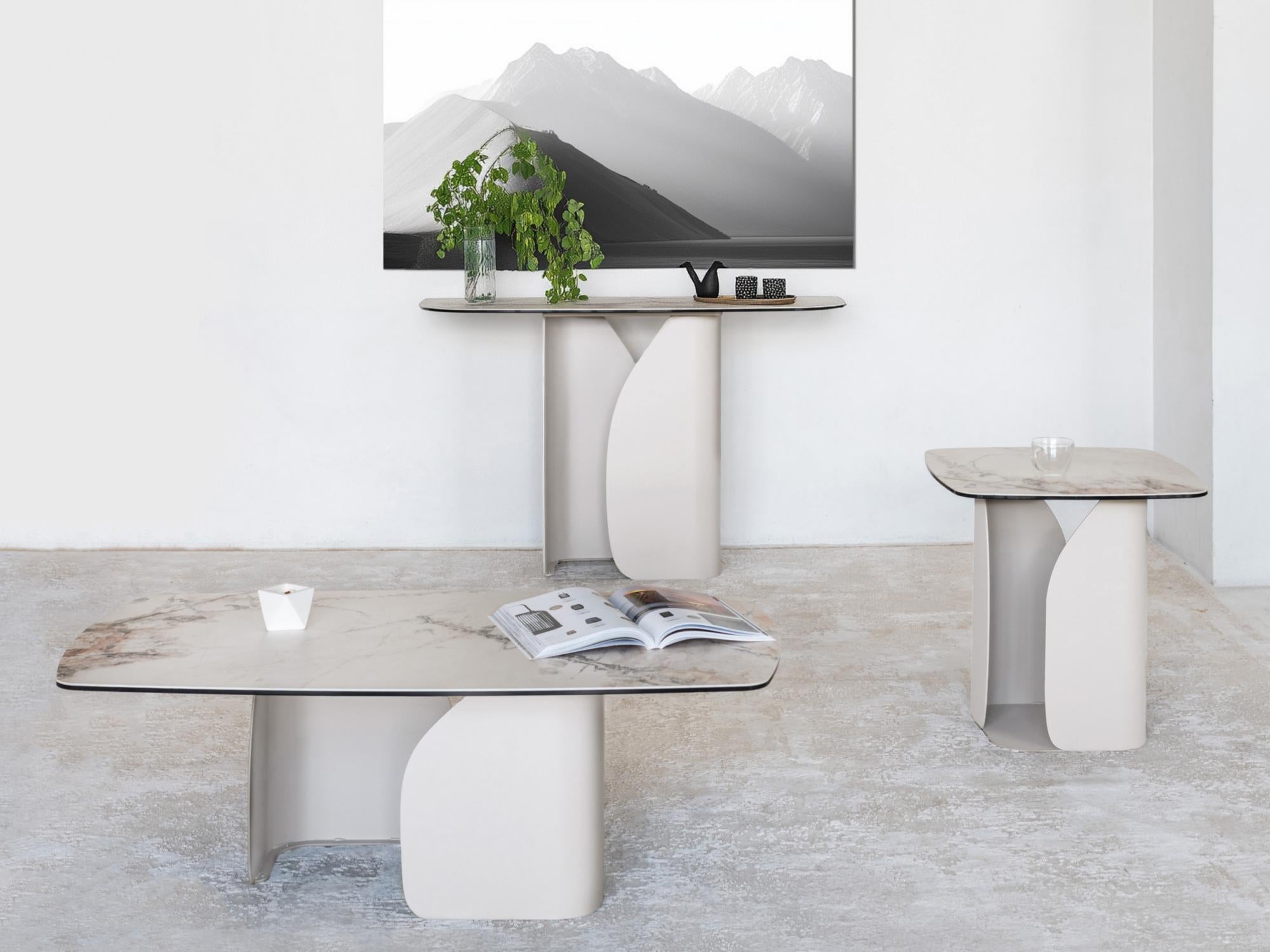 Messina Coffee Table – Milan White Marble | Ivory Frame
