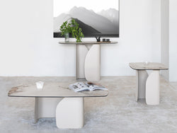 Messina Coffee Table – Milan White Marble | Ivory Frame