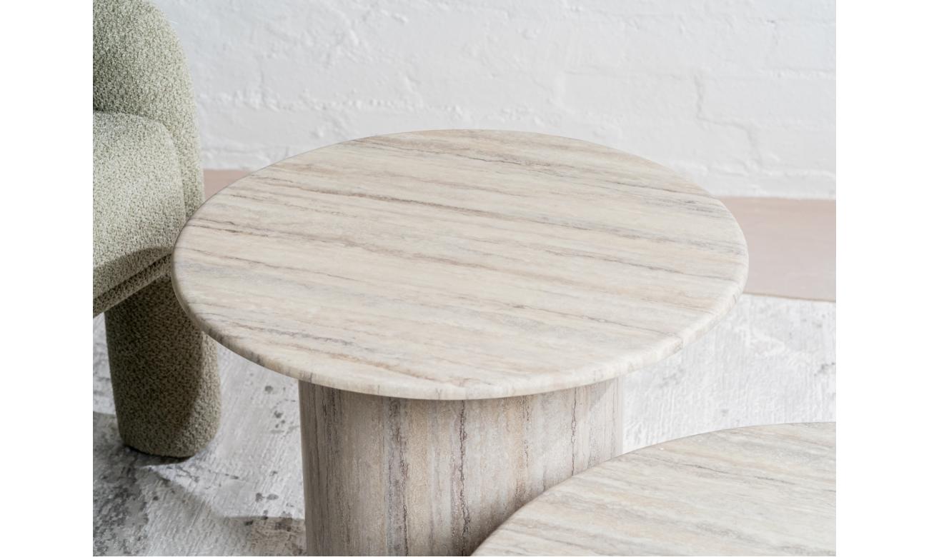 Seoul Side Table Grey Marble