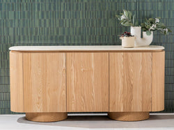 Waverley Sideboard – White Travertine | Natural Ash Veneer