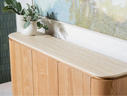 Waverley Sideboard – White Travertine | Natural Ash Veneer