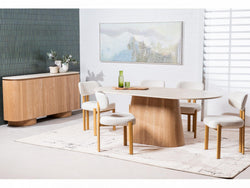 Waverley Sideboard – White Travertine | Natural Ash Veneer
