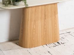 Waverley Console Table – White Travertine | Natural Ash Veneer